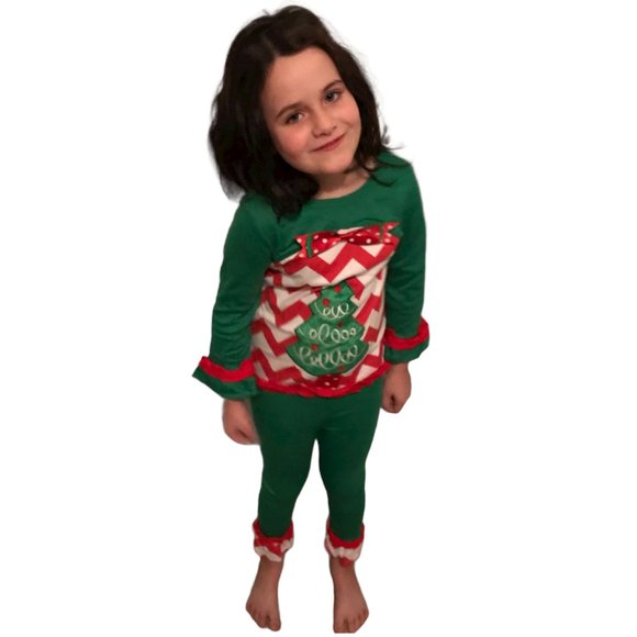 2 for $20 Children's Girls Christmas Outfit - Tree - Picture 4 of 6